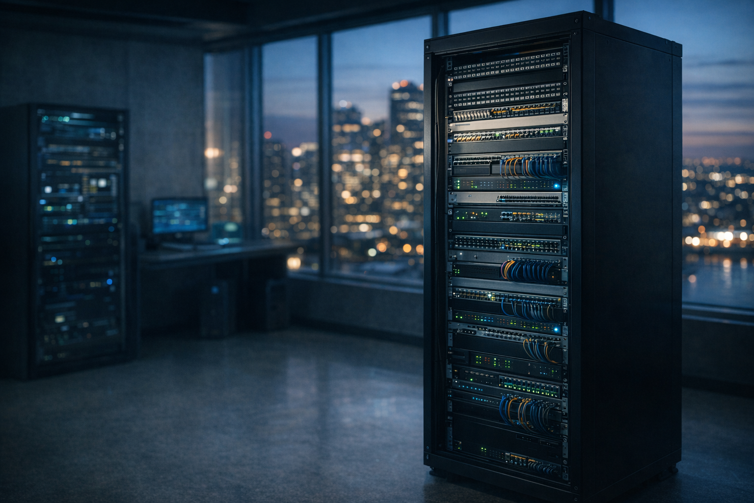 Networking Room with Futuristic Design and Digital Displays-1